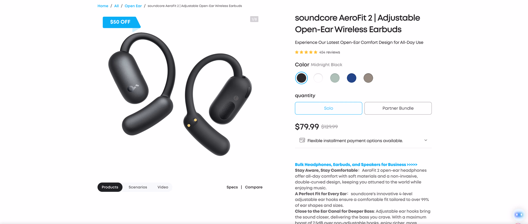 Trang tai nghe dịch Soundcore AeroFit 2
